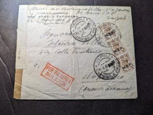 1945 Censored British Middle Eastern Forces MEF Overprint Airmail Cover Tripoli