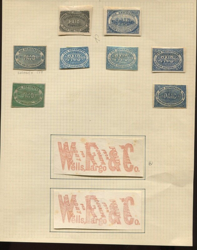 115+ Wells, Fargo and CO. Reference LOT With Many Better Stamps