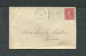 Postal History - Lebanon OH 1917 Black American Flag AMF-A14 Cancel Cover B0641