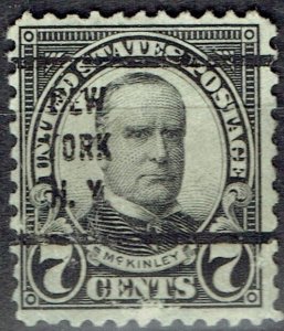 1926 7c McKINLEY  w/ PRECANCEL f/NEW YORK NY(639-73) w/position ERROR!