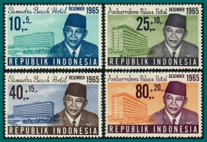 Indonesia 1965 Tourist Hotels, MNH #B187-B190,SG1060-SG1063