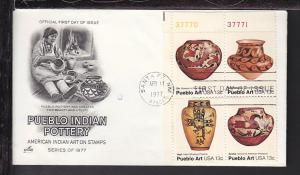 US 1709a Pueblo Pottery 1977 P/B Artcraft U/A FDC 