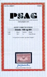 US 1002 3c 1951 American Chemical Society PSAG grade 100 NH