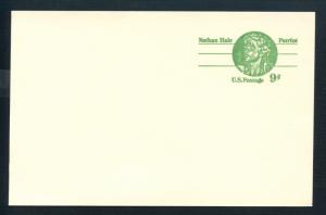 US Scott's # UX72 9 Cent - Nathan Hale - Post Card - Unused