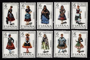Spain 1970 Provincial Costumes, Part Set excl. Seville & Soria [Mint]