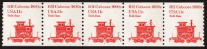 US 1905 MNH VF 11 Cent RR Caboose PNC #1 Strip of 5