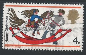 Great Britain #572 4d Chirstmas - Boy & Girl with Rocking Horse