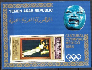 {Y031} Yemen 1969 Olympics Games Art Paintings Prado S/S MNH Mi.Bl.96 12,00Eur