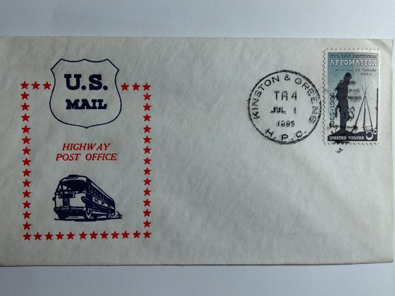 SCOTT#1182 CIVIL WAR POSTAL HISTORY H.P.O TRIP # 4 CACHET BEAUTIFUL