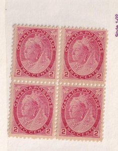 CANADA # 77 DIE 1 VF-MNH BLOCK OF 2cts NUMERALS CAT VALUE $1200