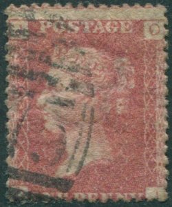 Great Britain 1858 SG43 1d red QV JOOJ plate 148 fine used (amd)