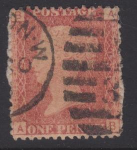 Great Britain QV Sc#33 Used Plate 156 Letters AB