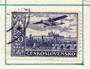 Czechoslovakia 1930 Air Early Issue Fine Used 20K. 230299