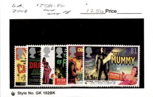 Great Britain, Postage Stamp, #2581-2586 Mint NH, 2008 Posters Horror Film (AB)