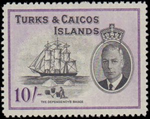 Turks & Caicos Islands #105-117, Complete Set(13), 1950, Hinged