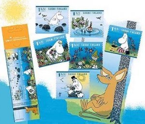 Finland 2007 Moomins Tove Jansson Posti set of 6 stamps in booklet MNH