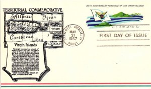 #UXC6 Virgin Islands  Air Mail Postcard – Anderson Cachet SCand