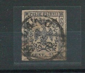 ANTICHI STATI -  MODENA : Sassone 4  USATO - annullo MILANO su annullo MODENA !