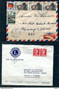France 1959 2 covers to USA 12314