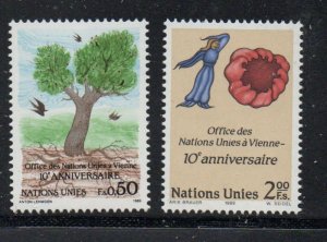 UN Geneva Sc 178-179 1989 10 th Anniversary Vienna Office stamp set mint NH