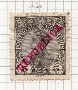 Portugal 1910 Early Issue Fine Used 5r. Optd Republica NW-230939