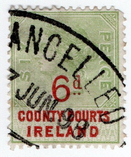 (I.B) QV Revenue : County Courts Ireland 6d (1895) 