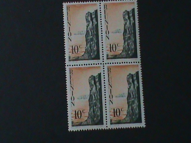 FRANCE-REUNION-1947-SC#249-CLIFF MNH BLOCK- VF-77 YEARS OLD LAST ONE