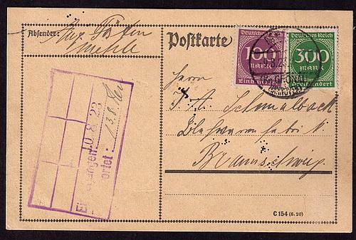  Germany # 229, 231  on post card  9-8-23 to Germany