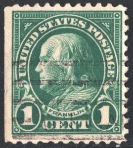 SC#552 1¢ Franklin Booklet Single (1923) Used