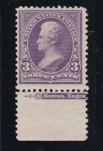 US 253 3c Jackson Mint F-VF OG H SCV $110