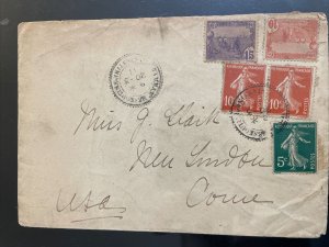 1911 Hammam Meskoutine French Algeria Cover to USA with Tunisian stamps?