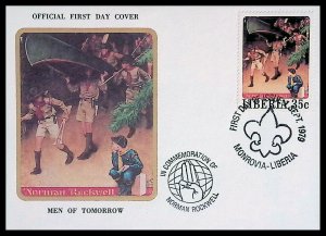 Liberia Norman Rockwell - Men of Tomorrow (1979) FDC