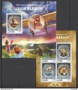2016 Sierra Leone Aviation 80Th Memorial Of Louis Bleriot Kb+Bl ** Stamps St409