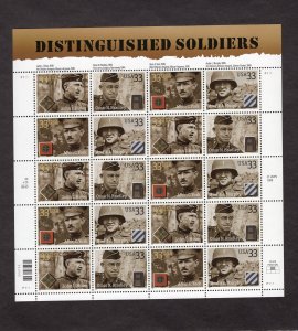 3393-3396 Distinguished Soldiers, MNH sheet/20