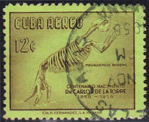 1958  Cuba Stamps C183 Megalocnus Rodens ERROR U