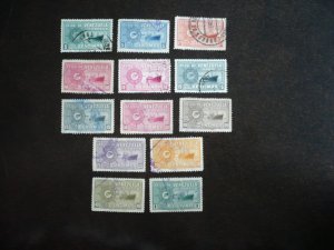 Stamps - Venezuela - Scott# 413-419,421-423,632-634 - Used Part Set of 13 Stamps