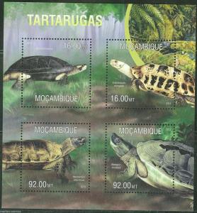 MOZAMBIQUE 2013 TURTLES   SHEET   MINT NH