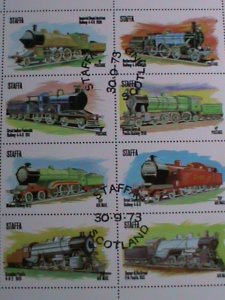 STAFFA-SCOTLAND-1973 WORLD CLASSIC TRAINS CTO SHEET VF WE SHIP TO WORLD WIDE