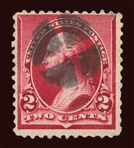 US Scott 220 geometric cancel round 4-segment smallest size used