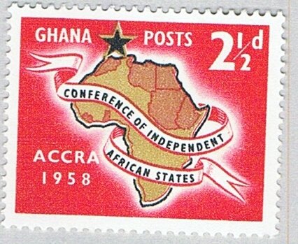 Ghana 21 MNH Map of Africa 1958 (BP73925)