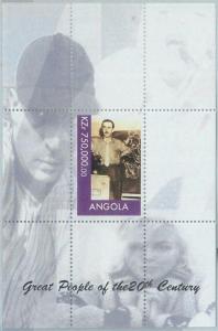 2306 - ANGOLA, SOUVENIR SHEET: Walt Disney, Marilyn Monroe, Joe Dimaggio