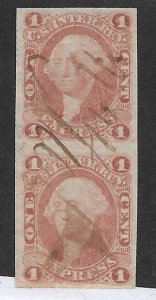 1c Express, Sc #R1a, used Vertical Pair (48612)