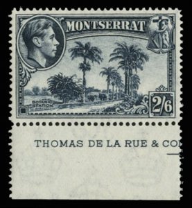 Montserrat #100 (SG 109a) Cat£27, 1941-48 25sh6p slate blue, bottom imprint ...