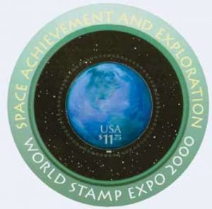 US Stamp 2000 Space Achievement Hologram Stamp w/ Circular Frame #3412