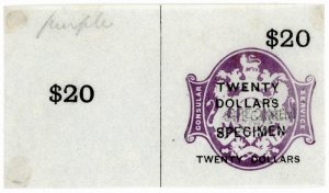 (I.B) QV Revenue : Consular Service $20 (for use in China/Japan) specimen