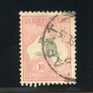 AUSTRALIA 1932 SCOTT #127 SG #136 10/ PINK KANGAROO & MAP USED