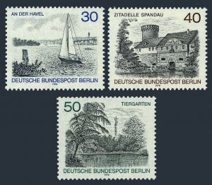 Germany-Berlin 9N388-N390, MNH. Mi 529-531. Berlin 1976. Uavel River, Tiergarten