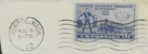 US #1007 used on piece. American Auto Association.  mailed 1952.  Nice