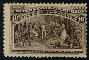 US #237 SCV $250.00 F/VF mint never hinged, bold fresh color,  nice margins a...