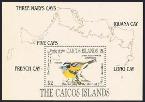 Caicos 60-64,MNH.Michel 62-66 Bl.8. Audubon birds 1985.Vireo,Grassquit,Thrasher